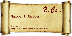 Neidert Csaba névjegykártya